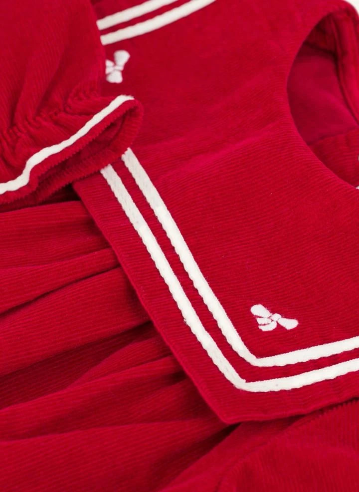 Petit Bateau - Organic cotton velour romper | Red