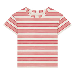 Studio Bohème - Basic Striped Organic Cotton T-Shirt | Pink