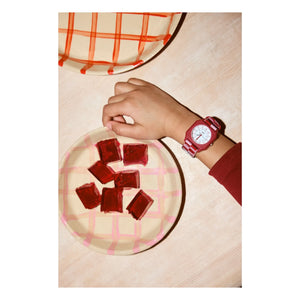 Mini Kyomo - Damier Raspberry Ice Cream Watch | Pink