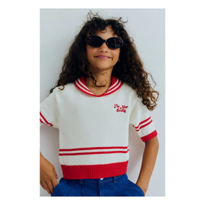 the new society - Begonia Knit Polo | Ecru