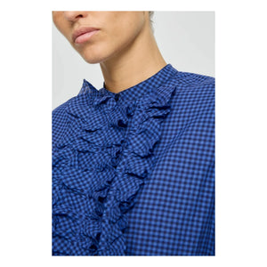 Laurence Bras - Magrita Cotton Gingham Blouse | Blue