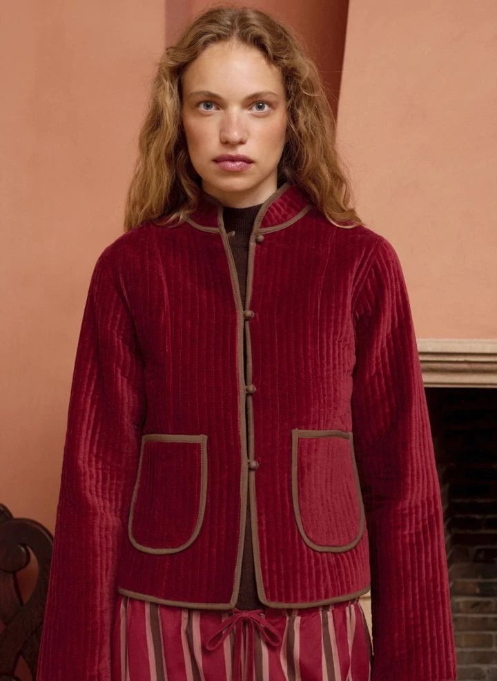 Maria de la Orden - Fittonia Cotton Jacket | Burgundy