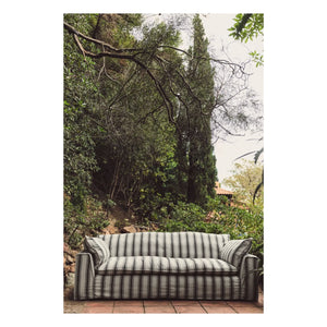 HKliving - Nomad 2-Person Striped Sofa | Chalk