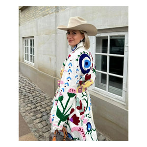 SISSEL EDELBO - Pink White Swan Coat | White