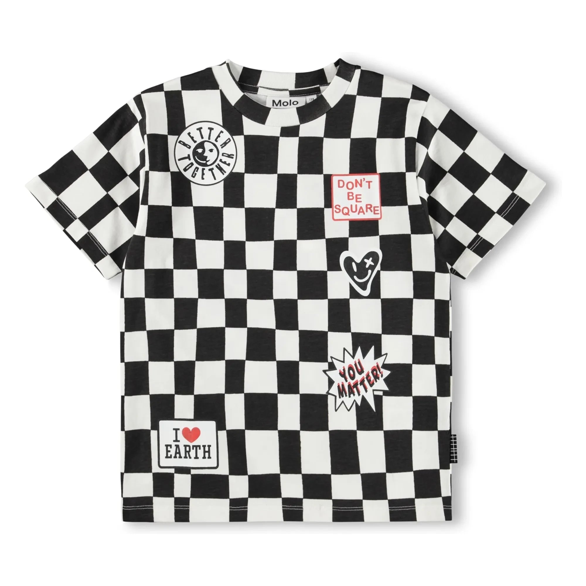 Molo - Riley Damier Organic Cotton T-Shirt | Black