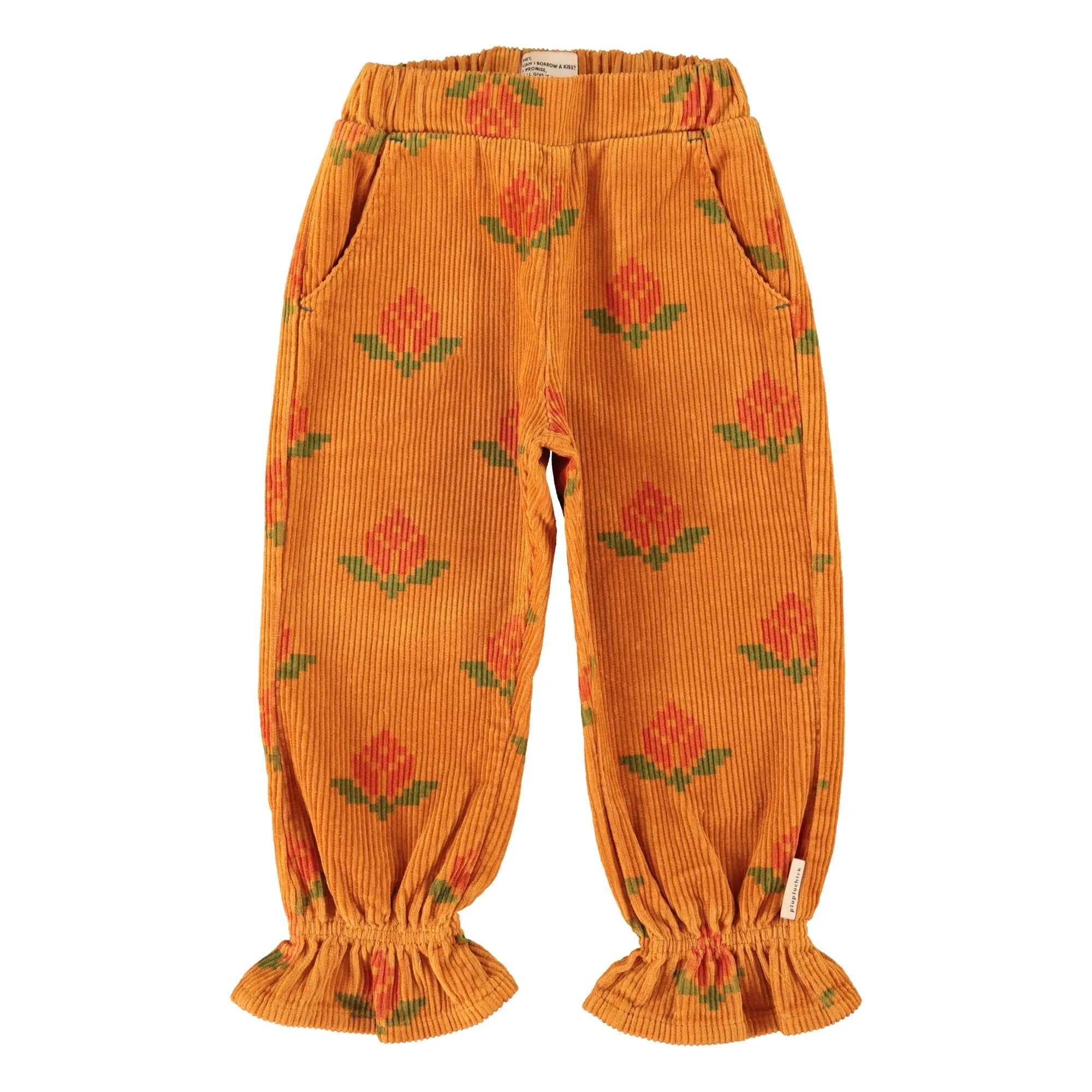 Piupiuchick - Organic Cotton Marigold Print Trousers | Camel