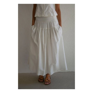 THEAVANT - Charlotte Cotton and Silk Poplin Skirt | White
