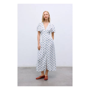 the new society - Melissa Linen Dress | White
