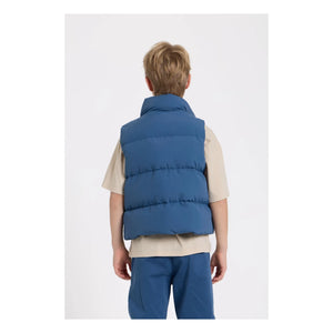 Hundred Pieces - Temper Recycled Fiber Sleeveless Puffer Vest | Blue