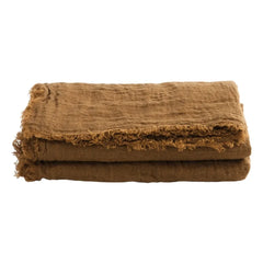 Maison de Vacances - Vice Versa Washed Linen Gauze Tassel Curtain | Havana