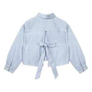 Mipounet - Sylvie Striped Bow Shirt | Light Blue
