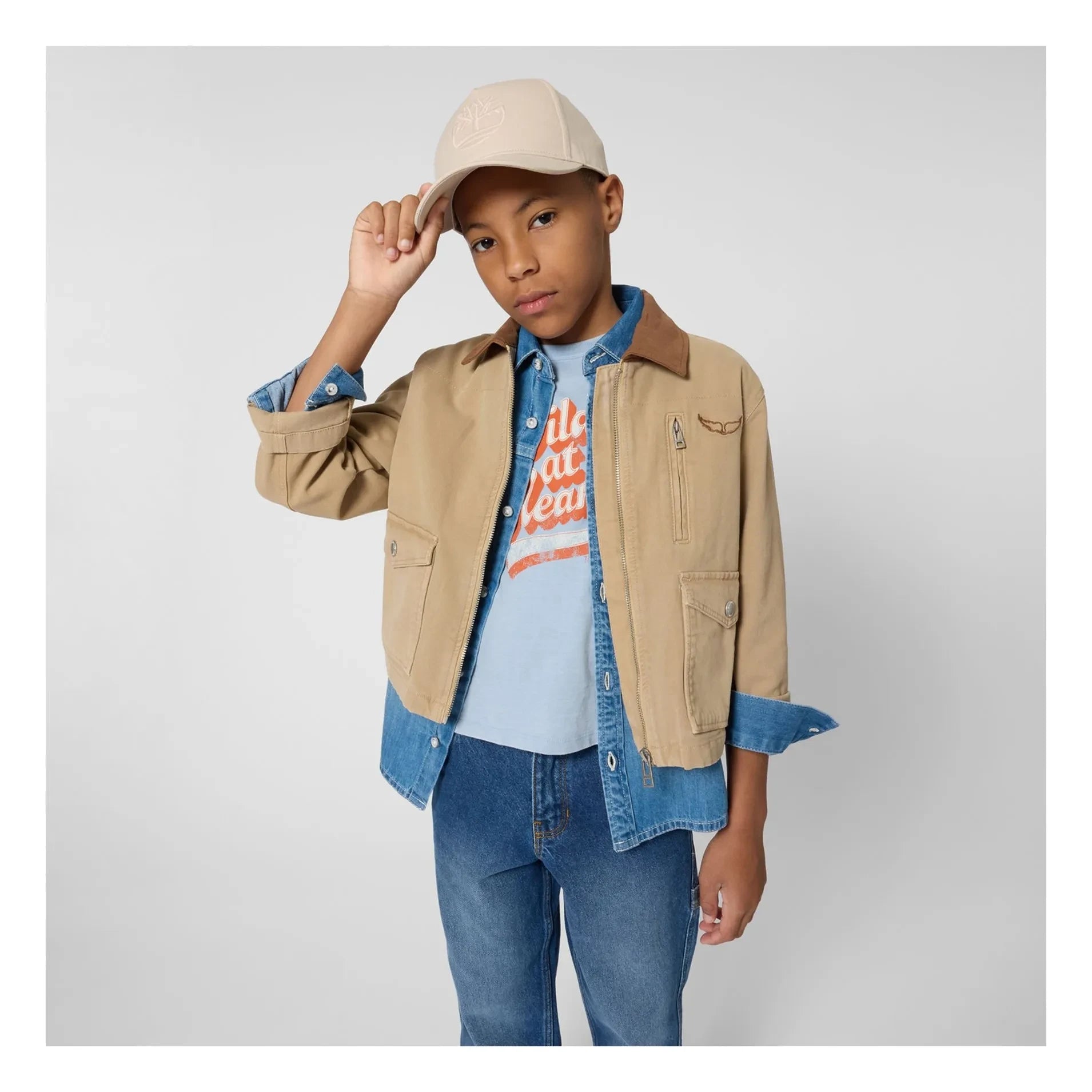 Zadig & Voltaire - Contrast Collar Work Jacket | Beige