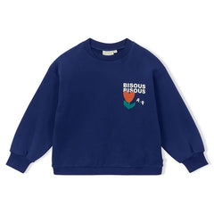 Arsène et Les Pipelettes - Bisous Bisous Organik Pamuklu Sweatshirt | Lacivert