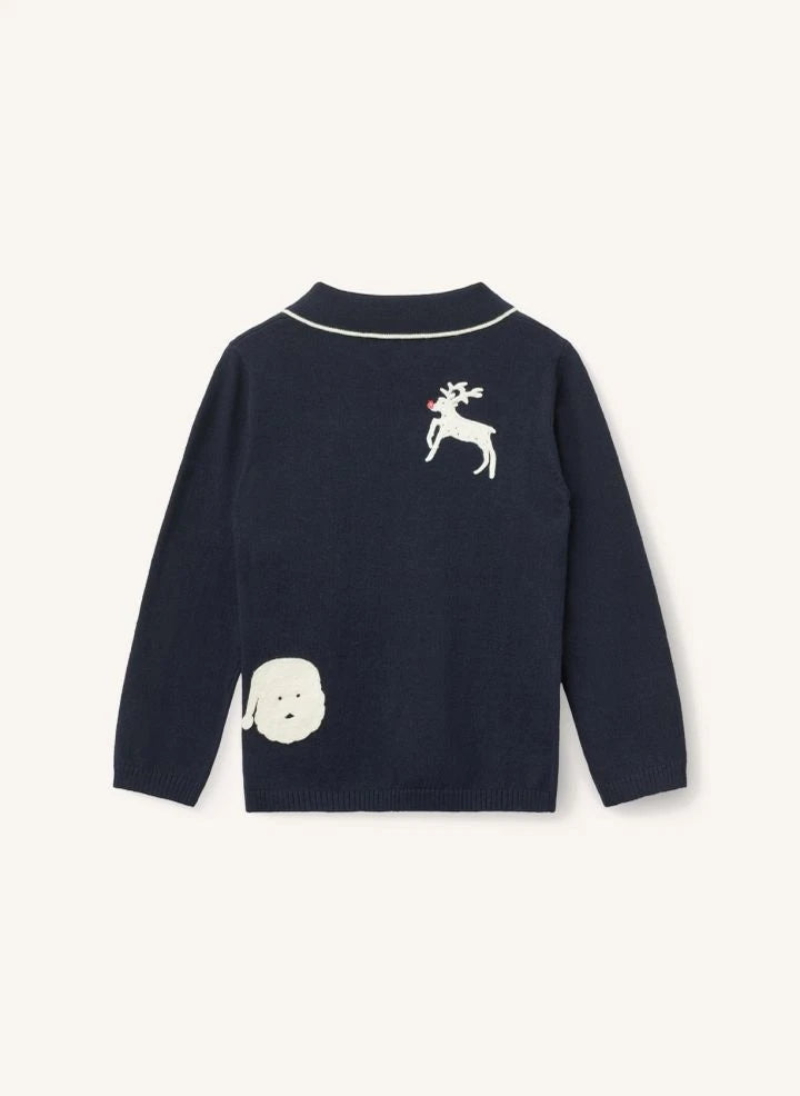 Copenhagen Colors - Örgü Yamalarla Polo Yaka Tişört | Lacivert