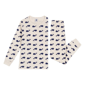 Petit Bateau - Pijama Bordeaux Organik Pamuk | Bej