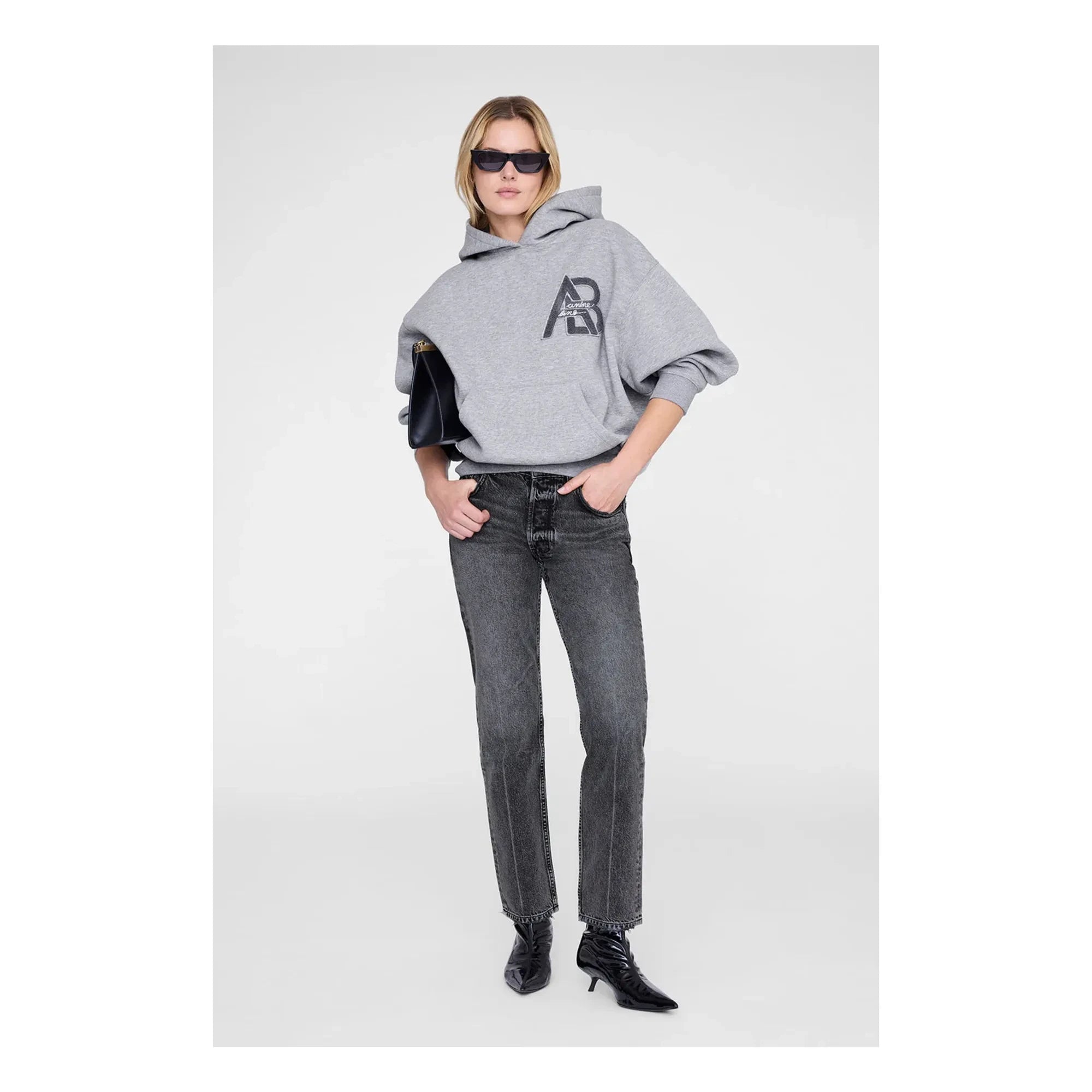 Anine Bing - Jacie Letterman Sweatshirt | Charcoal Gray