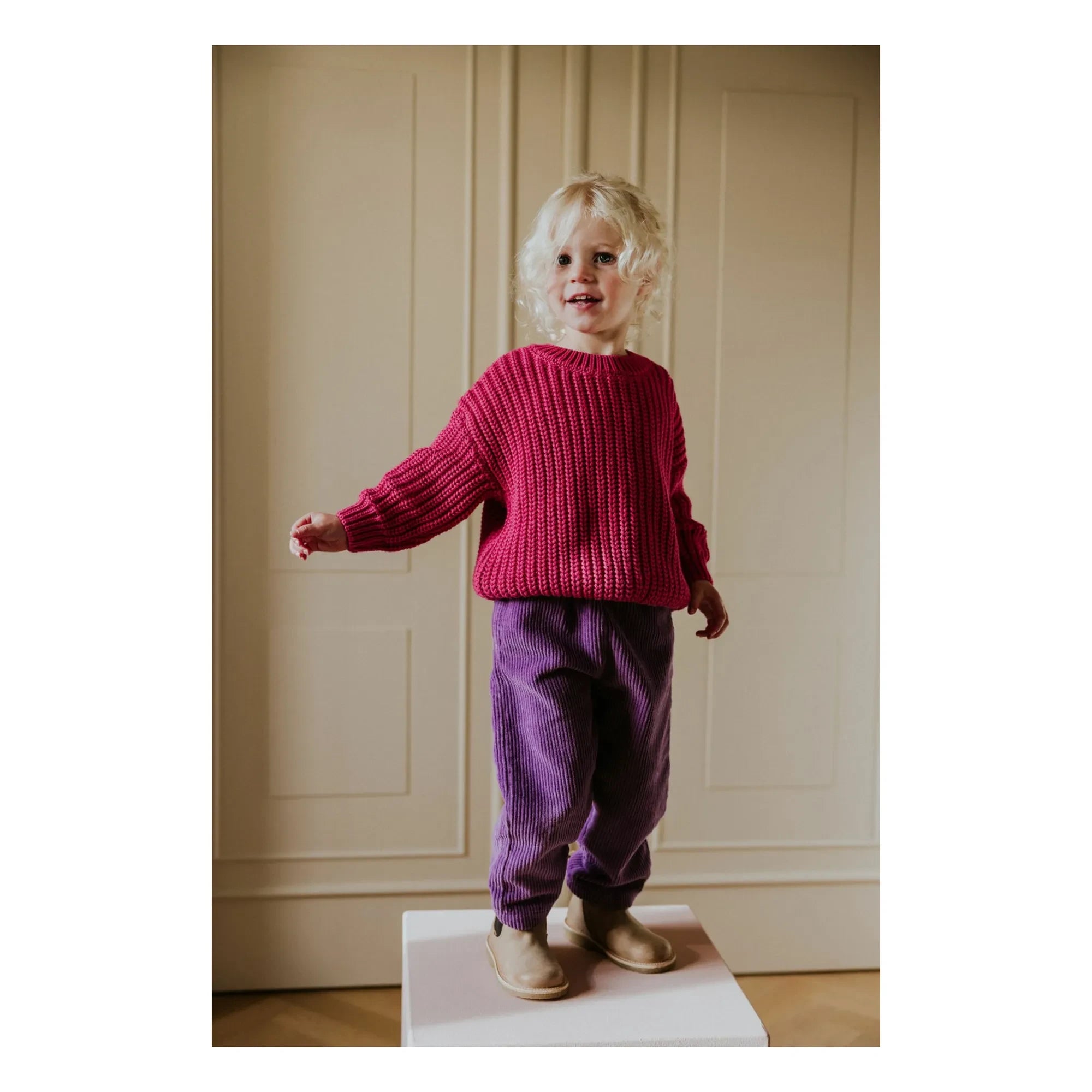 Yuki - Organic Cotton Thick Sweater | Fuchsia