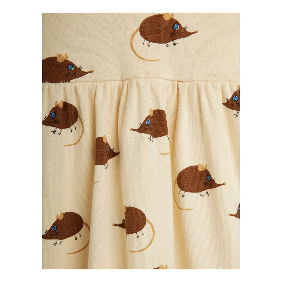 Mini Rodini - Organic Cotton Mouse Dress | Beige