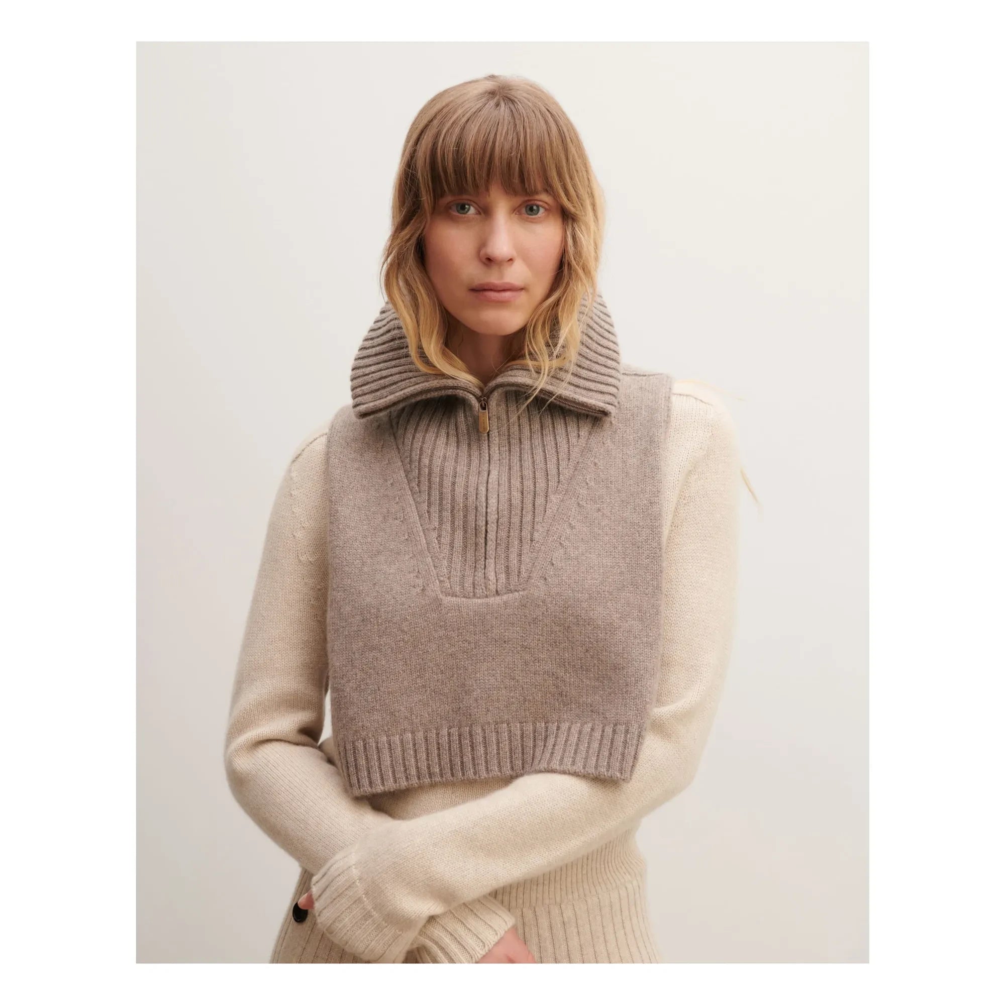 Bompard - Plastron Cashmere Trucker Neck | Beige