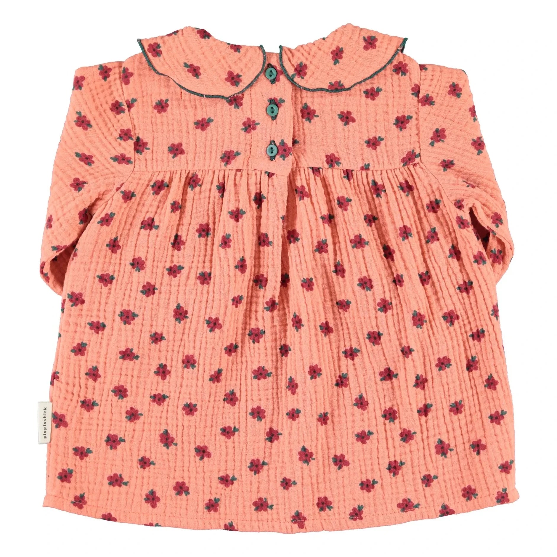Piupiuchick - Organic Cotton Baby Floral Dress | Coral