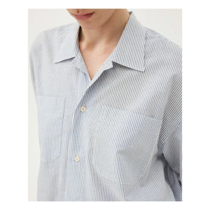 Noyoco - Bora Striped Organic Cotton Shirt | Light Blue