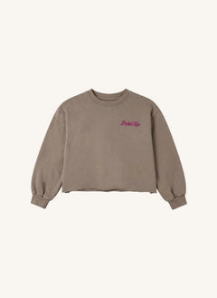 Smallable Kid - Plum Pocket Kiss Organic Cotton Sweatshirt | Frosty Brown