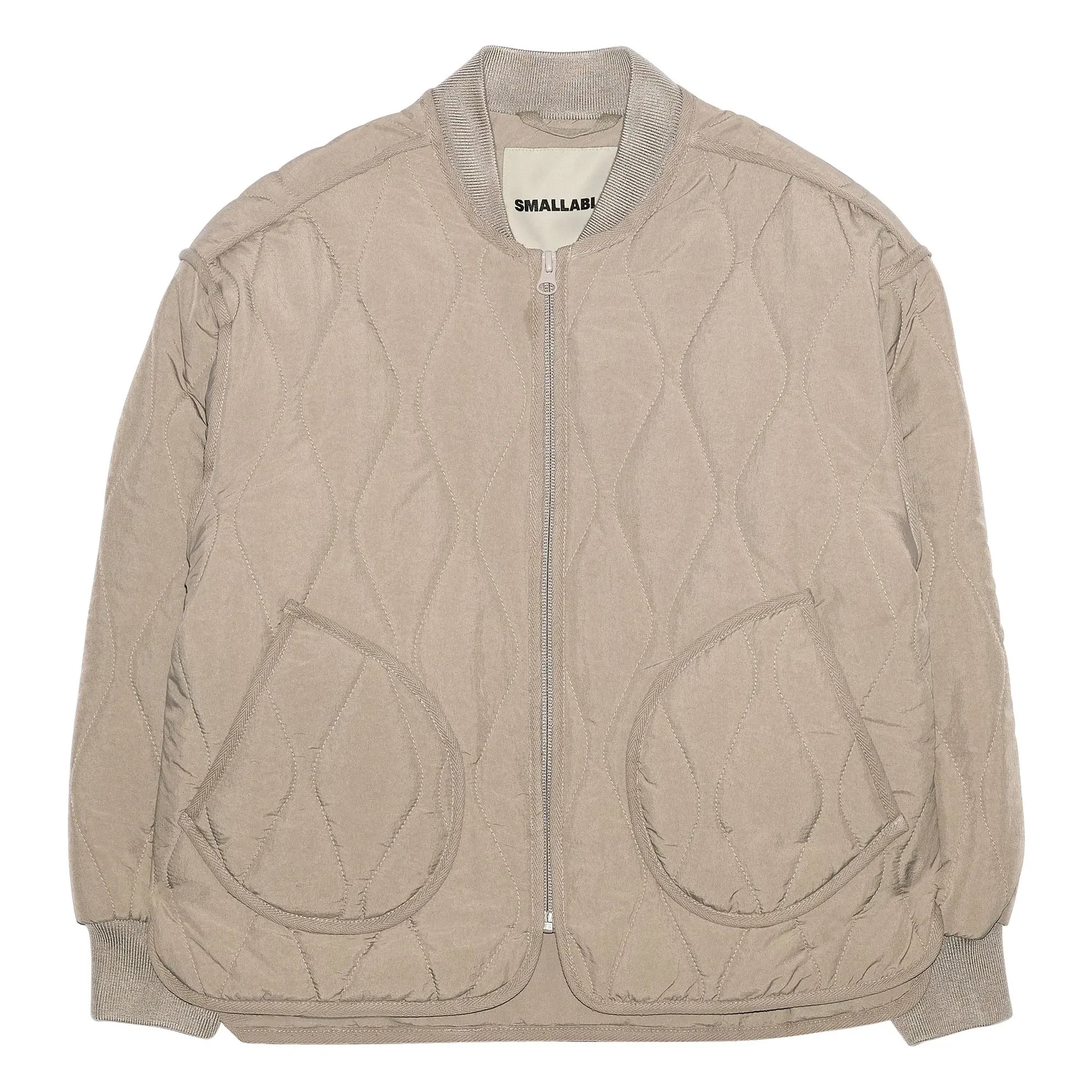 Smallable Kid - Wooly Quilted Bomber Jacket | Taupe Grey
