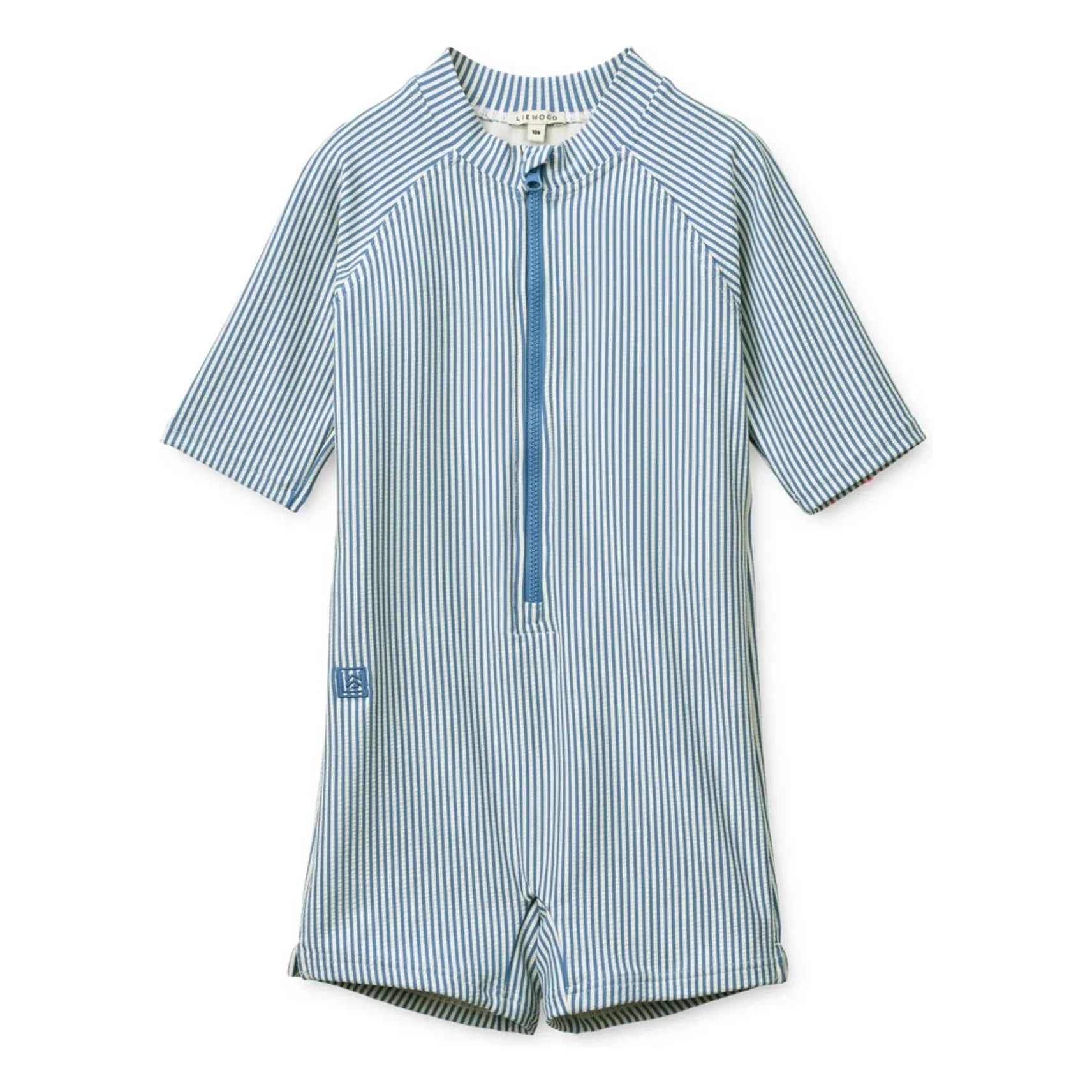 Liewood - Max Striped Seersucker UV Protection Wetsuit Recycled Fibers | Blue