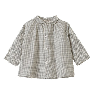 Caramel - Collared Aloe Checkered Shirt | White
