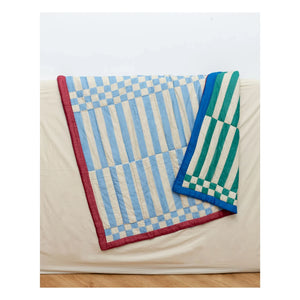 Tarta Gelatina - Striped Double-Sided Quilt | Blue