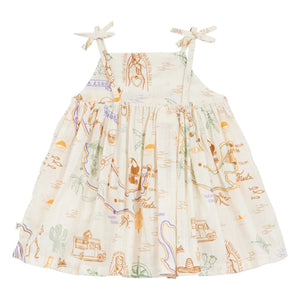 Arsène et Les Pipelettes - Palm Strap Dress Organic Cotton Voile | Beige