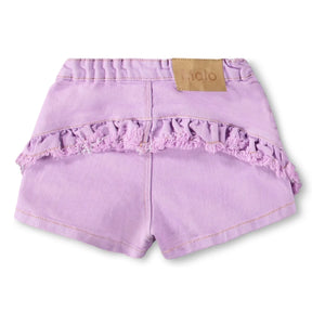 Molo - Agnetha Denim Ruffled Shorts | Purple