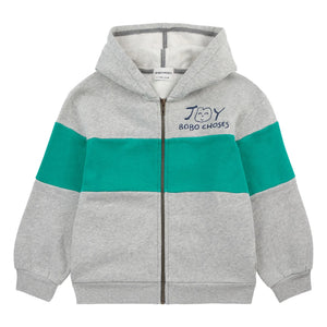 Bobo Choses - Joy Organic Cotton Zip-up Sweatshirt | Grey Melange
