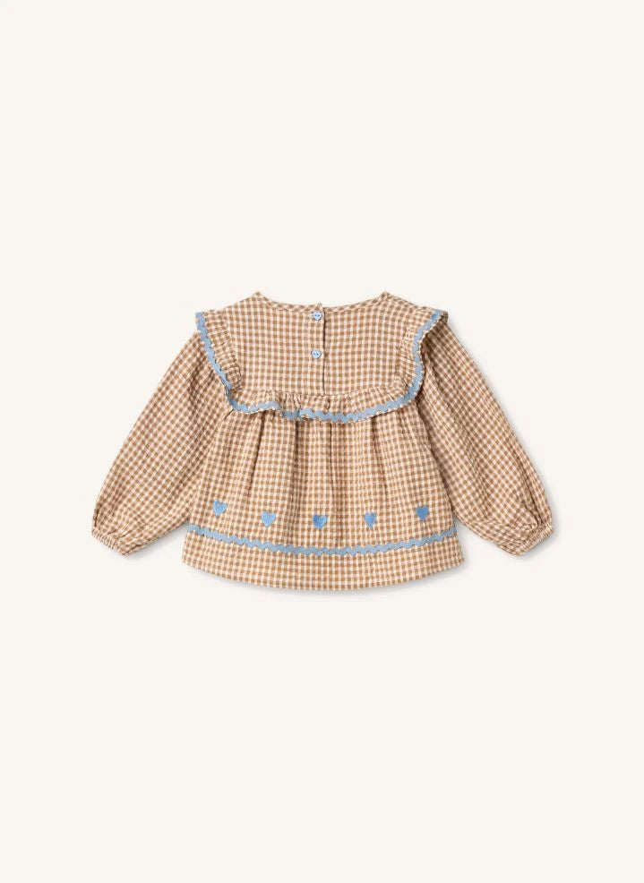 Flöss - Ellis Vichy Blouse | Brown