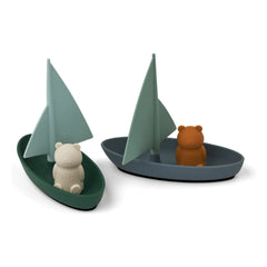 Liewood - Ensley Boat Bath Toys - 2-piece Set | Blue whale multicolor
