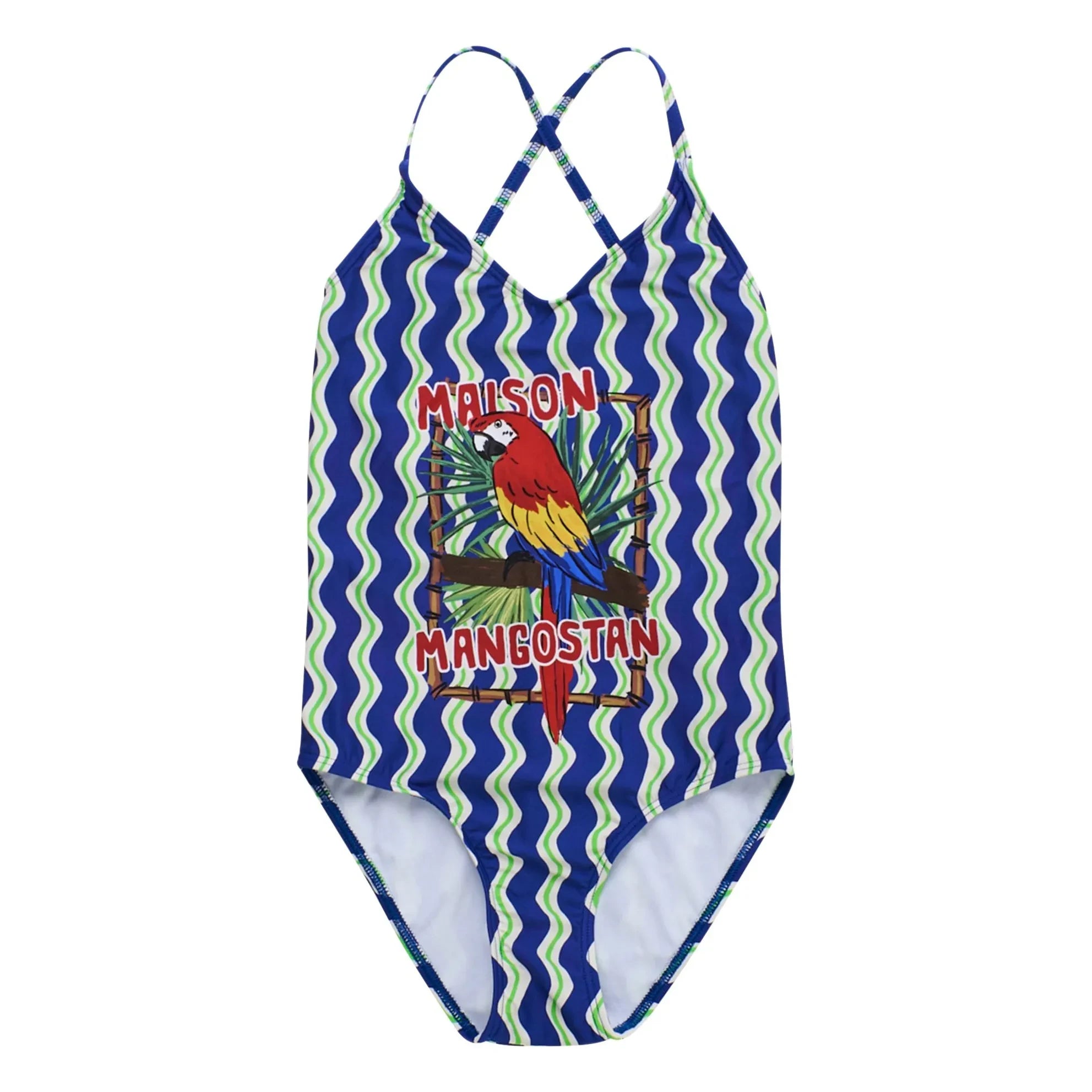 Maison Mangostan - Wave Swimsuit Parrot | Blue