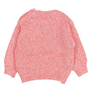 Búho - Chiné Organic Cotton Baby Sweater | Pink