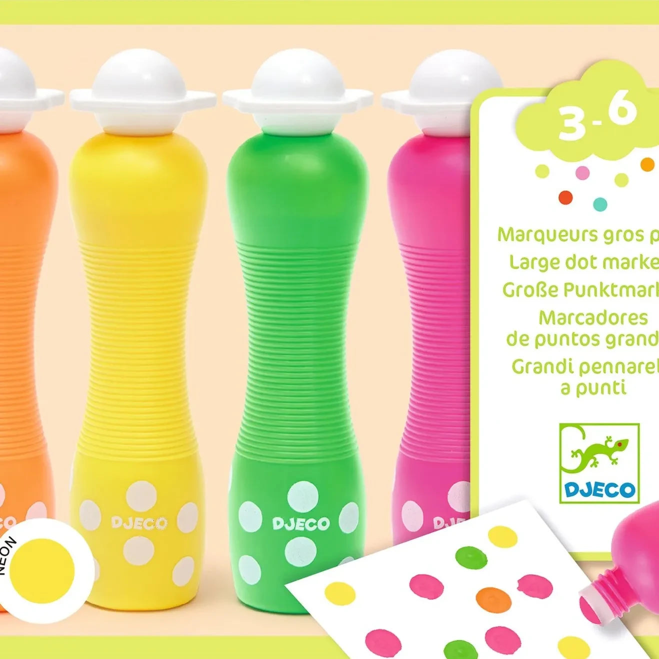 Djeco - Foam Pens for Children - Neon