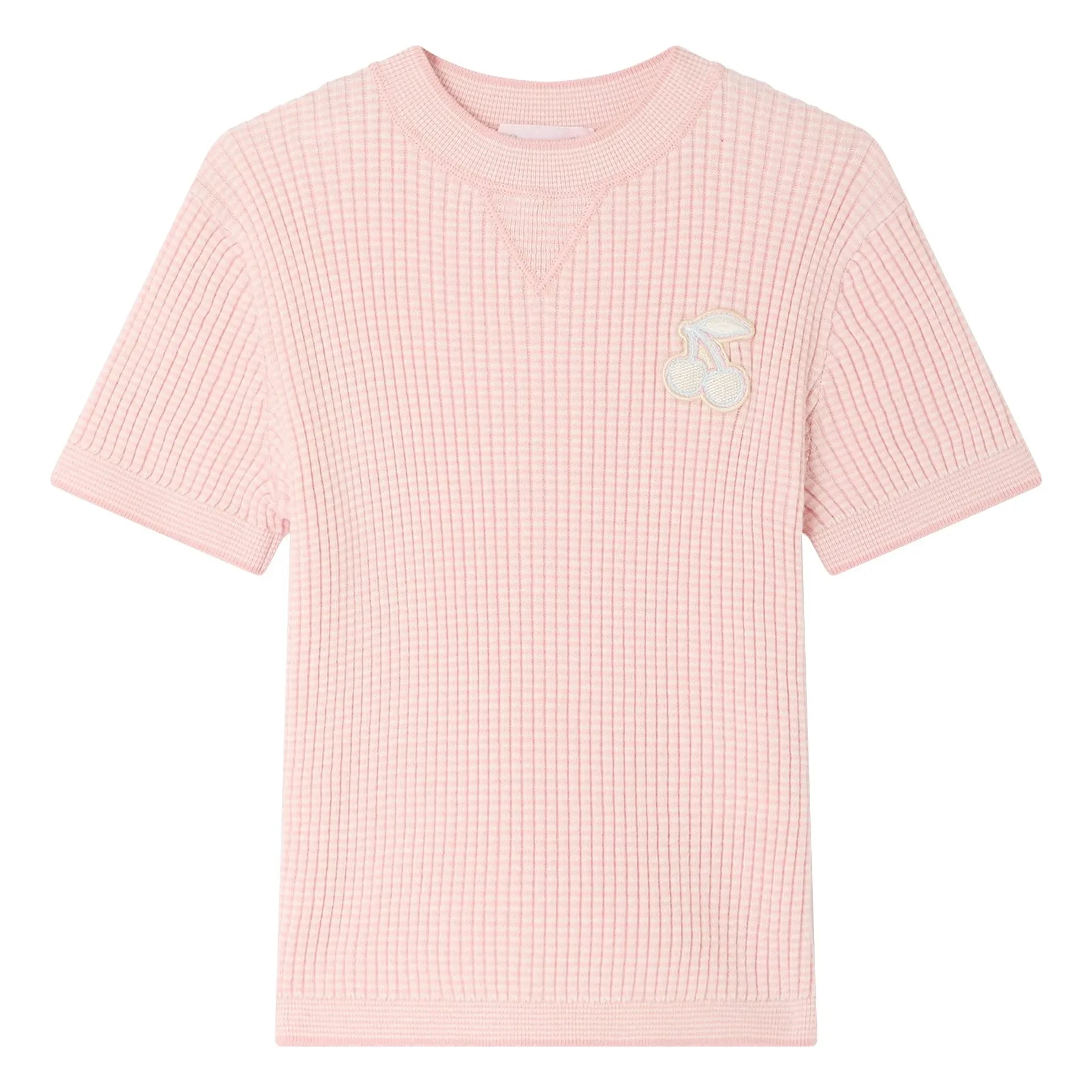 Bonpoint - Melie Organic Cotton Short Sleeve Sweater | Pink