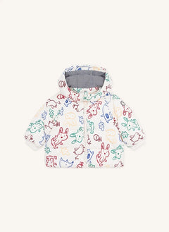 Petit Bateau - Ecru Baby Animal Print Down Jacket