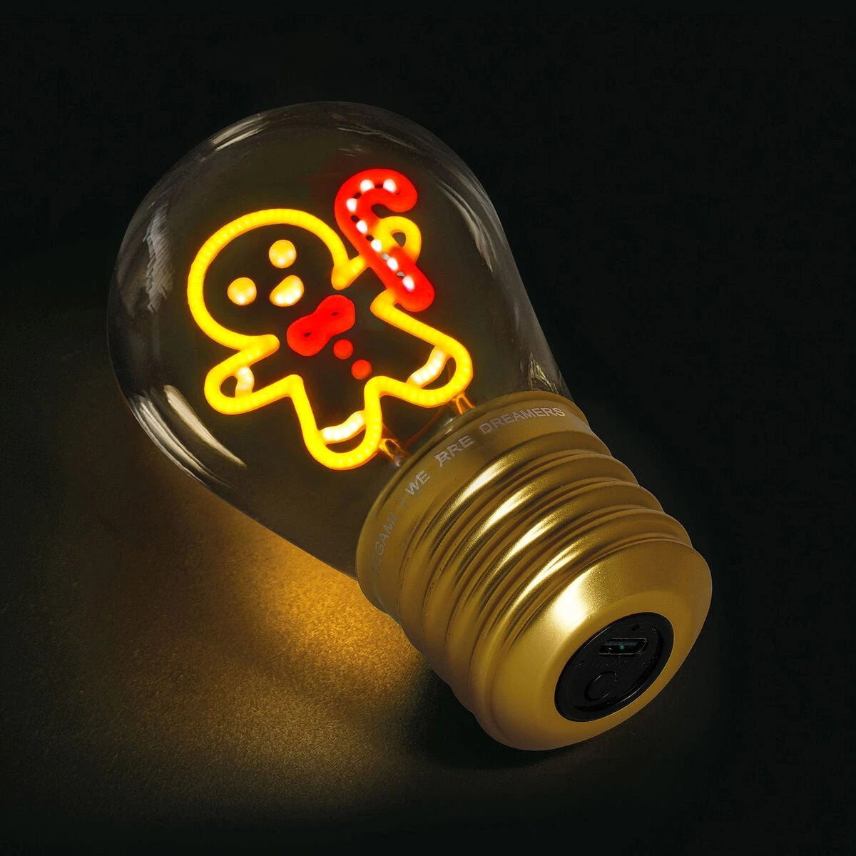 Legami - Gingerbread Noel Light Bulb Table Lamp - Bulb Fiction