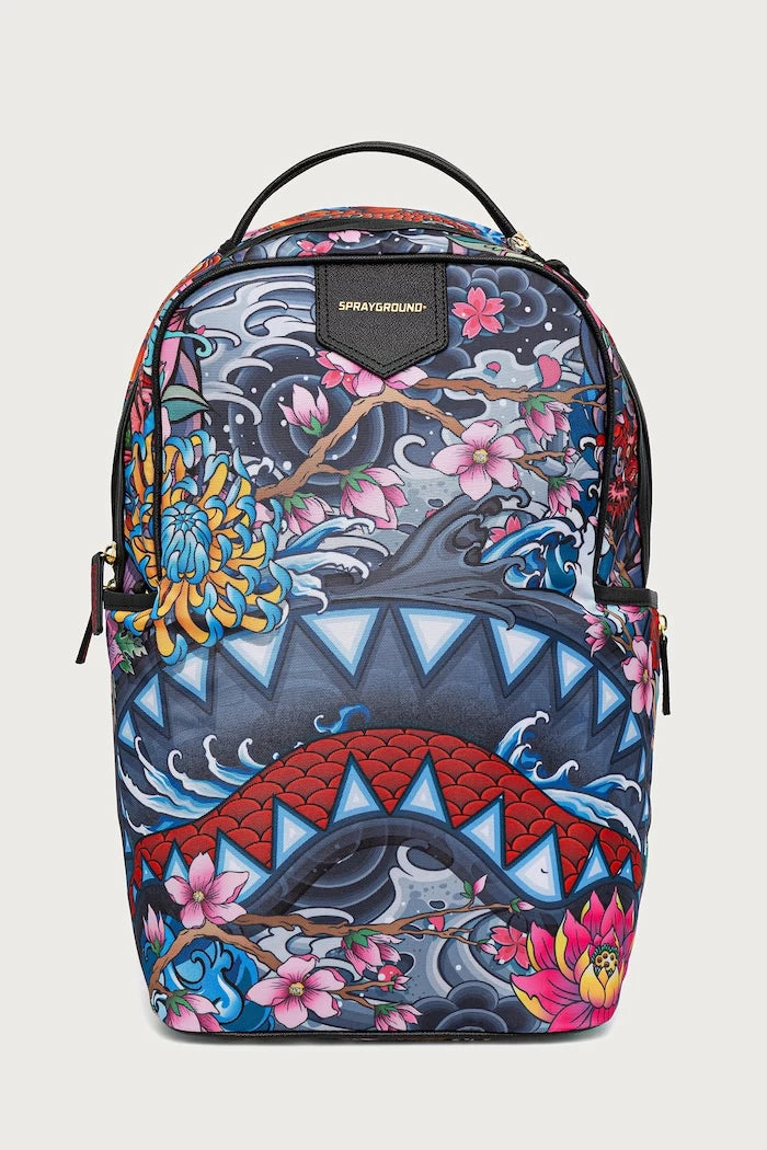 Sprayground - Black Backpack with Japanese Tattoo Design 910B8862NSZ