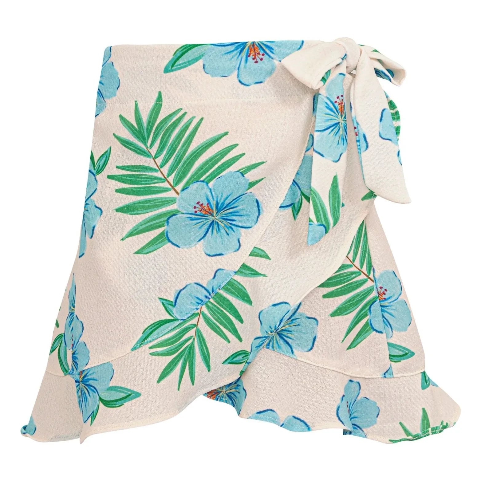 Pepita & Me - Marea Hibiscus Ruffle Swimsuit Skirt | Ivory