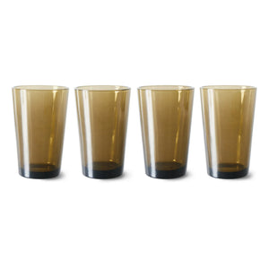 HKliving - 70s Glasses - Set of 4 | Brown