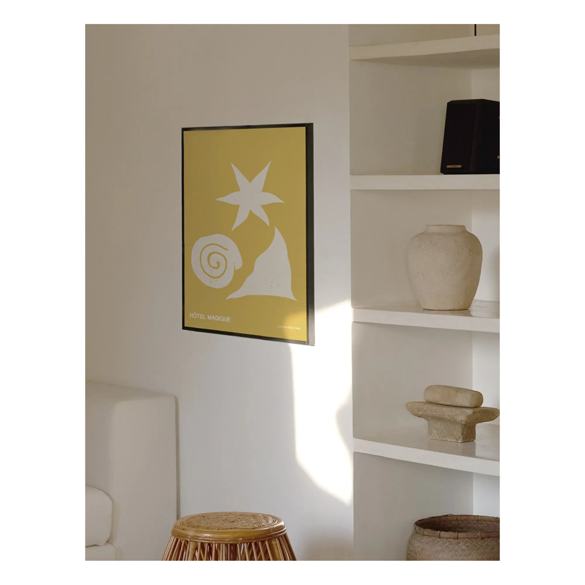 Hôtel Magique - Sea, Sun A3 Poster signed by Lucrecia Rey Caro | Yellow