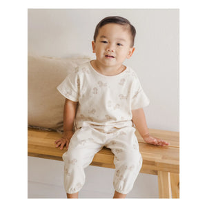 Quincy Mae - T-Shirt and Pants Set | Ecru