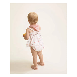 Búho - Organic Cotton Strawberry Patterned Bloomers | Powder Pink