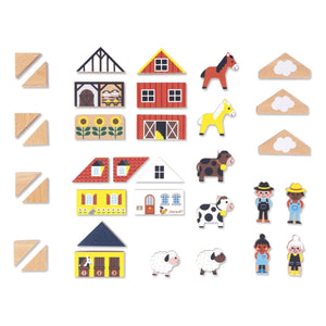 Janod - Farmhouse Wooden Block Set - Crossroads