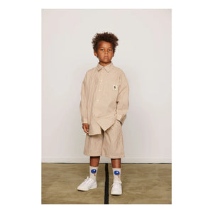 Mini Rodini - Striped Organic Cotton Poplin Shirt | Brown
