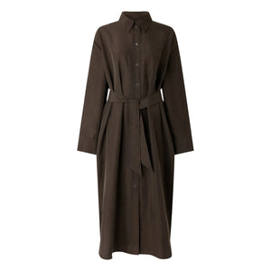 Sister - Flora silk dress | Dark khaki